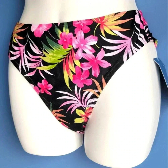 NWT Aqua Couture Multi-Color Tropical Swimwear Bikini Bottom Size 10 - Picture 3 of 5
